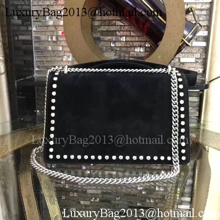 Gucci Dionysus Suede Shoulder Bag with Crystals 400249 Black