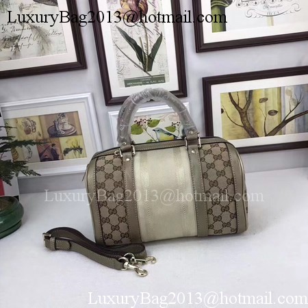 Gucci Vintage Web Canvas Denim Bonton Bag 269876 Wheat