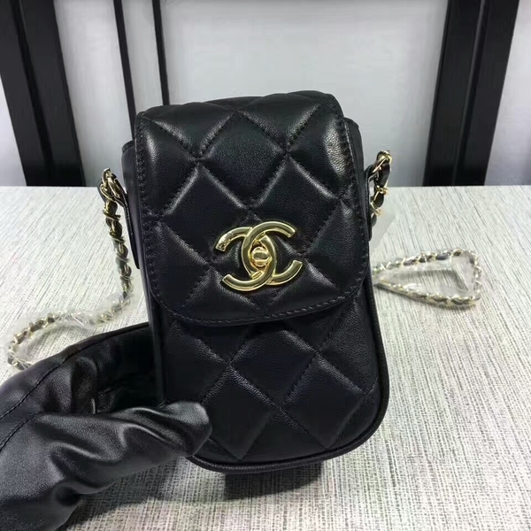 Chanel Sheepskin Leather Shoulder Bag 7023 Black