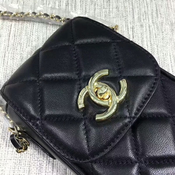 Chanel Sheepskin Leather Shoulder Bag 7023 Black