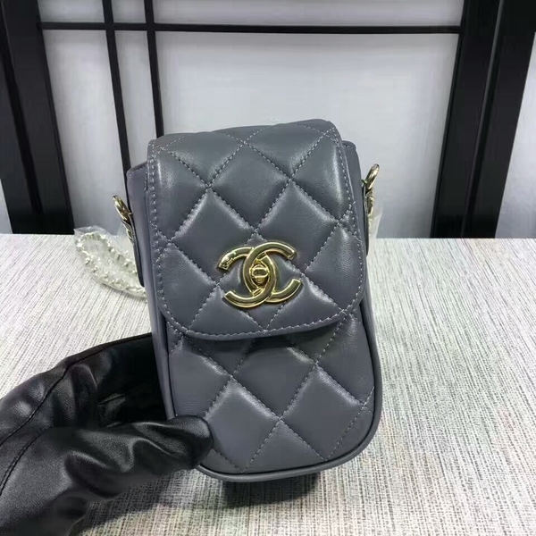 Chanel Sheepskin Leather Shoulder Bag 7023 Grey