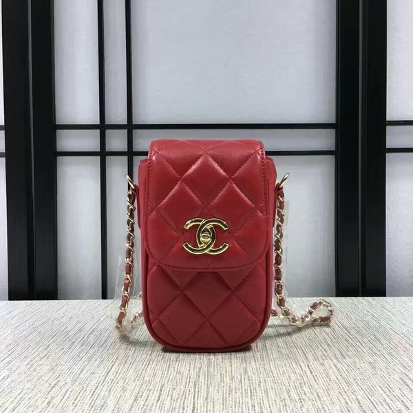 Chanel Sheepskin Leather Shoulder Bag 7023 Red