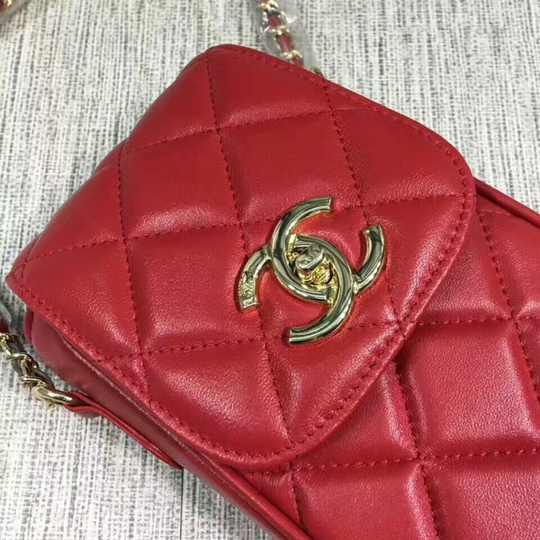 Chanel Sheepskin Leather Shoulder Bag 7023 Red