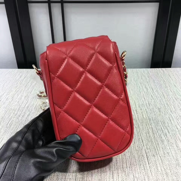 Chanel Sheepskin Leather Shoulder Bag 7023 Red
