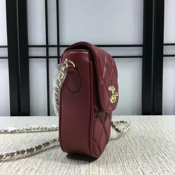 Chanel Sheepskin Leather Shoulder Bag 7023 Wine