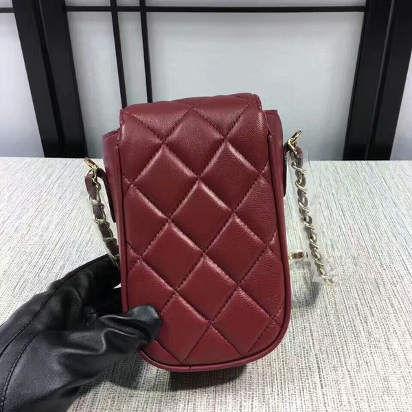 Chanel Sheepskin Leather Shoulder Bag 7023 Wine