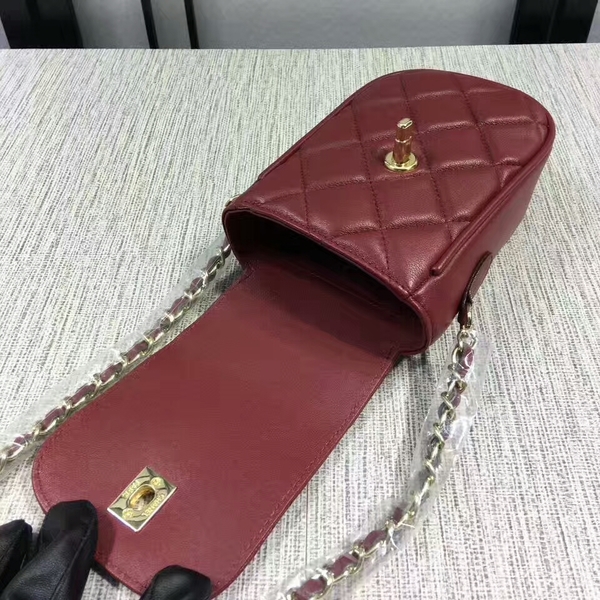 Chanel Sheepskin Leather Shoulder Bag 7023 Wine