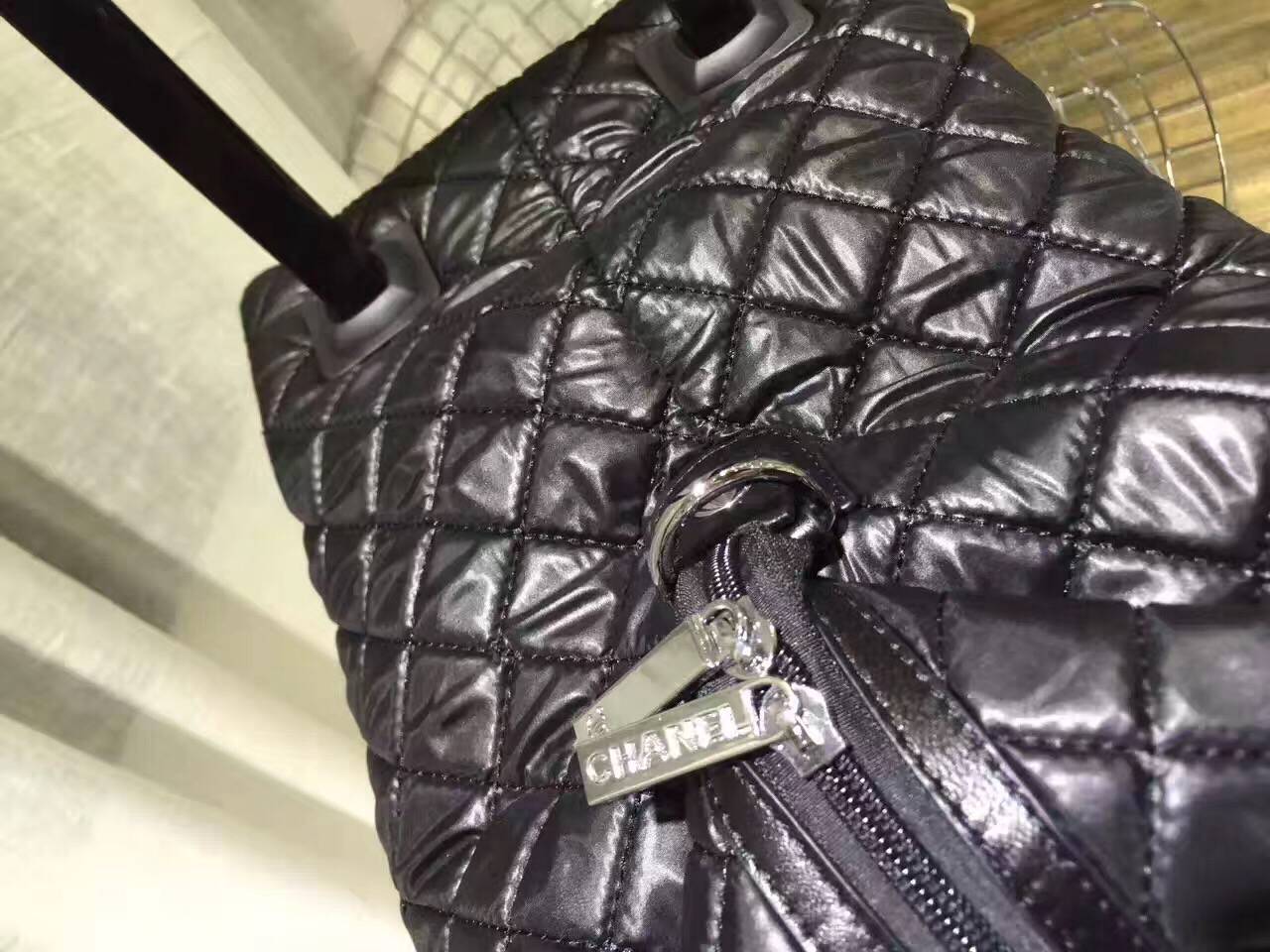 Chanel Sheepskin Leather Travel Bag 17821 Black