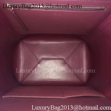 Celine Cabas Clasp Bag Smooth calfskin C90056 Wine