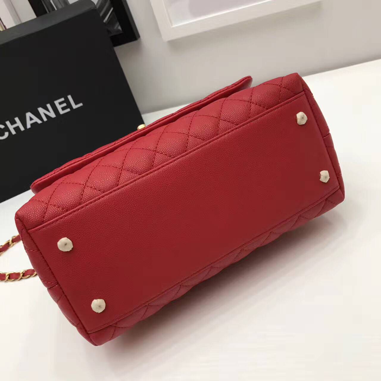 Chanel Original Leather Tote Bag 95478 Red