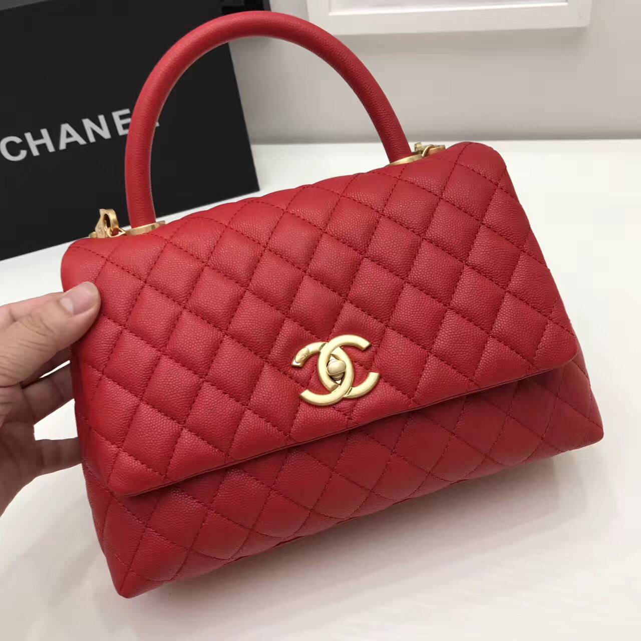 Chanel Original Leather Tote Bag 95478 Red