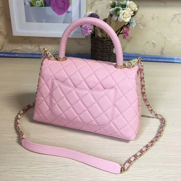 Chanel Tote Bag Light Pink Original Calfskin Leather 92990 Glod