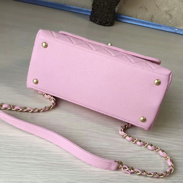 Chanel Tote Bag Light Pink Original Calfskin Leather 92990 Glod