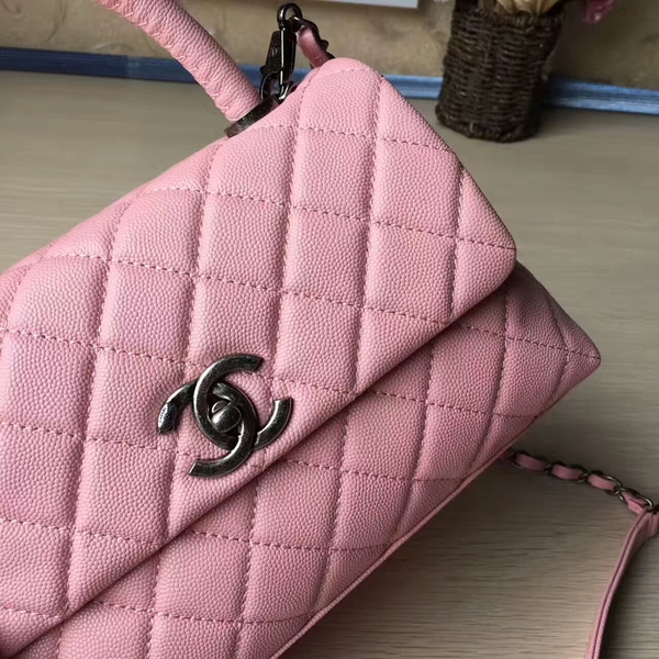 Chanel Tote Bag Light Pink Original Calfskin Leather 92990 Silver