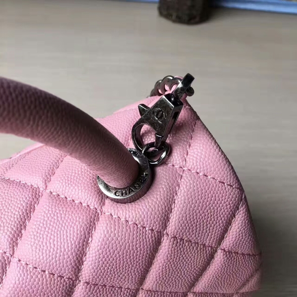 Chanel Tote Bag Light Pink Original Calfskin Leather 92990 Silver