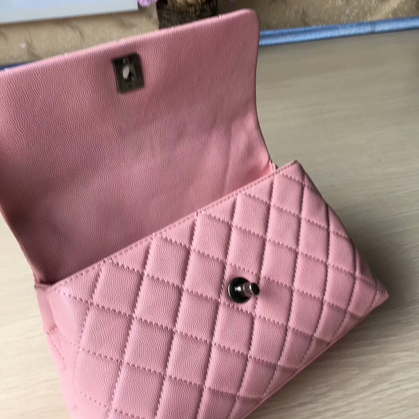 Chanel Tote Bag Light Pink Original Calfskin Leather 92990 Silver