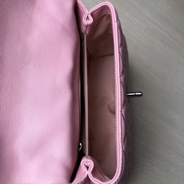 Chanel Tote Bag Light Pink Original Calfskin Leather 92990 Silver