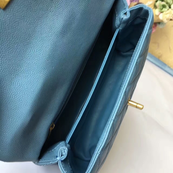 Chanel Tote Bag Skyblue Original Calfskin Leather 92990 Glod