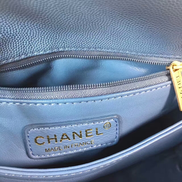 Chanel Tote Bag Skyblue Original Calfskin Leather 92990 Glod