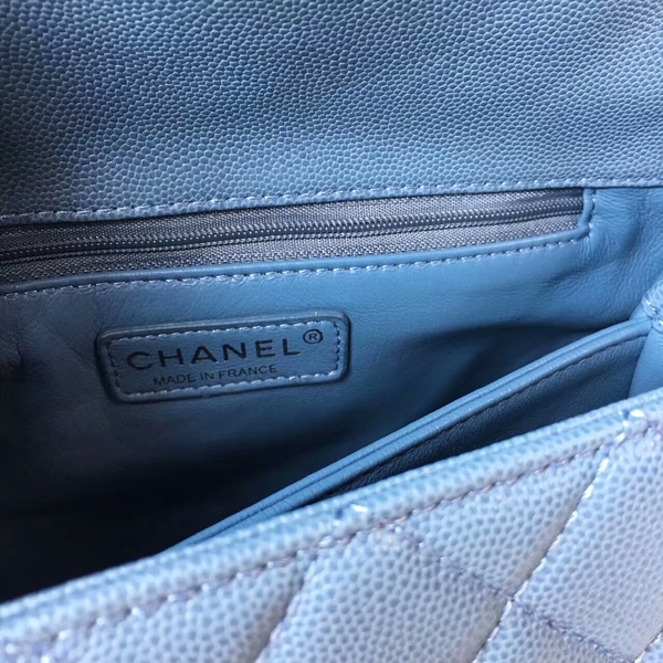 Chanel Tote Bag Skyblue Original Calfskin Leather 92990 Silver