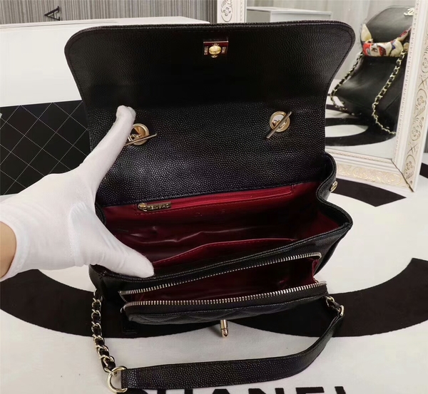 Chanel Original Calfskin Leather Shoulder Bag 8123 Black