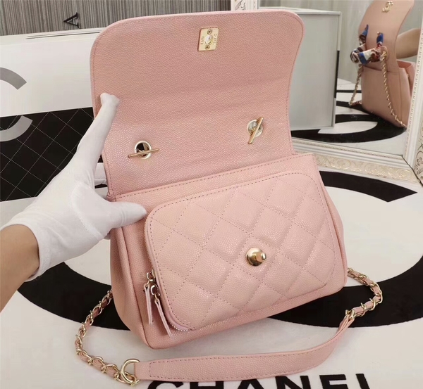 Chanel Original Calfskin Leather Shoulder Bag 8123 Pink