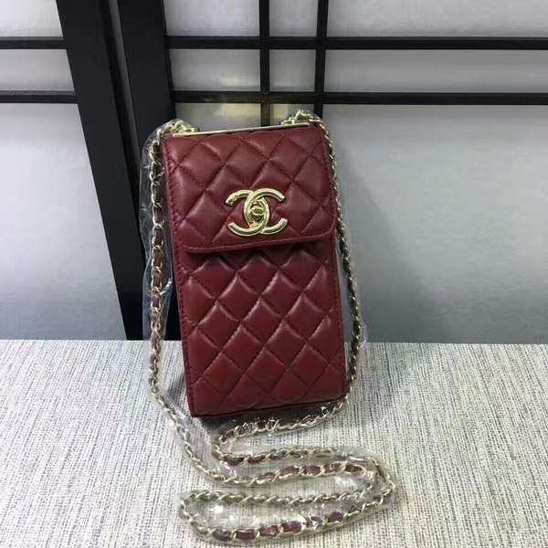 Chanel Sheepskin Leather Shoulder Bag 84074 Dark Red