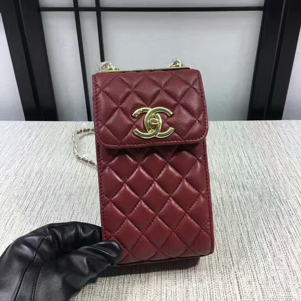 Chanel Sheepskin Leather Shoulder Bag 84074 Dark Red