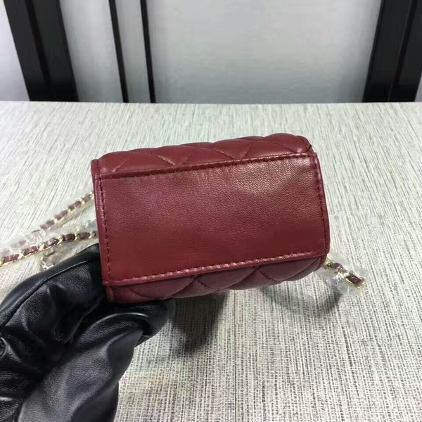 Chanel Sheepskin Leather Shoulder Bag 84074 Dark Red