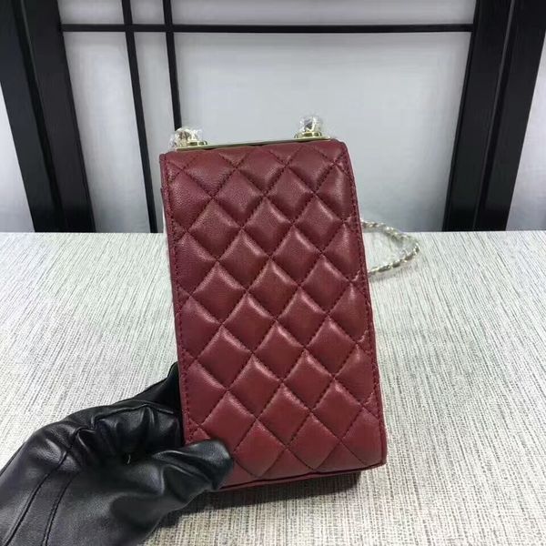 Chanel Sheepskin Leather Shoulder Bag 84074 Dark Red