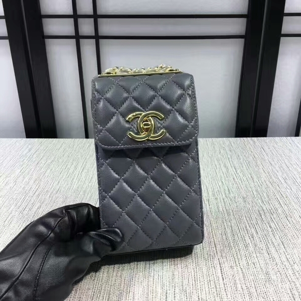 Chanel Sheepskin Leather Shoulder Bag 84074 Grey