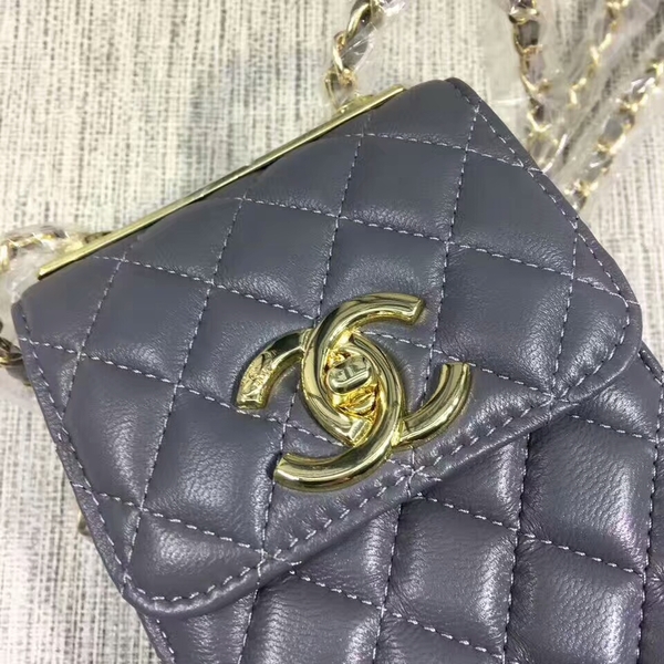 Chanel Sheepskin Leather Shoulder Bag 84074 Grey
