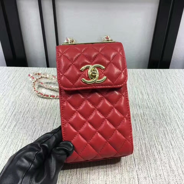 Chanel Sheepskin Leather Shoulder Bag 84074 Red