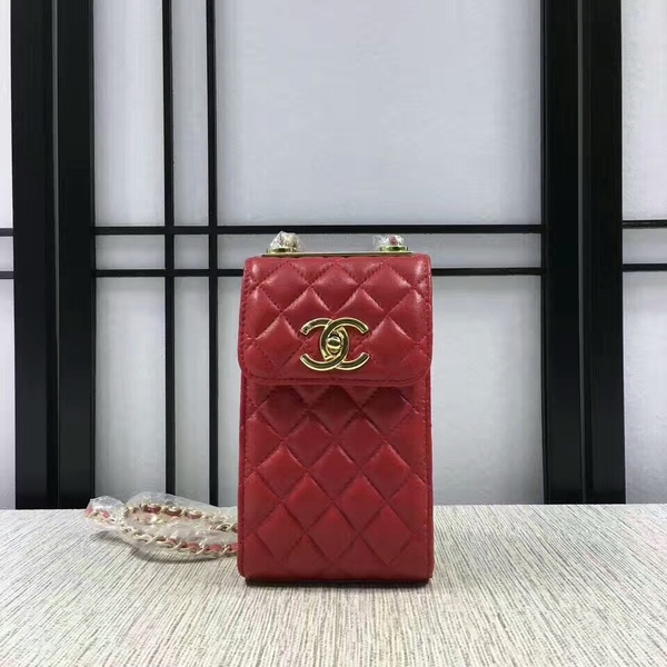 Chanel Sheepskin Leather Shoulder Bag 84074 Red