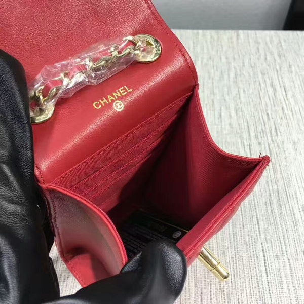 Chanel Sheepskin Leather Shoulder Bag 84074 Red