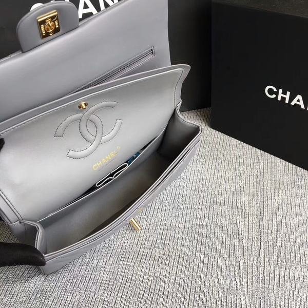Chanel Flap Shoulder Bags Grey Original Sheepskin CF1112 Glod