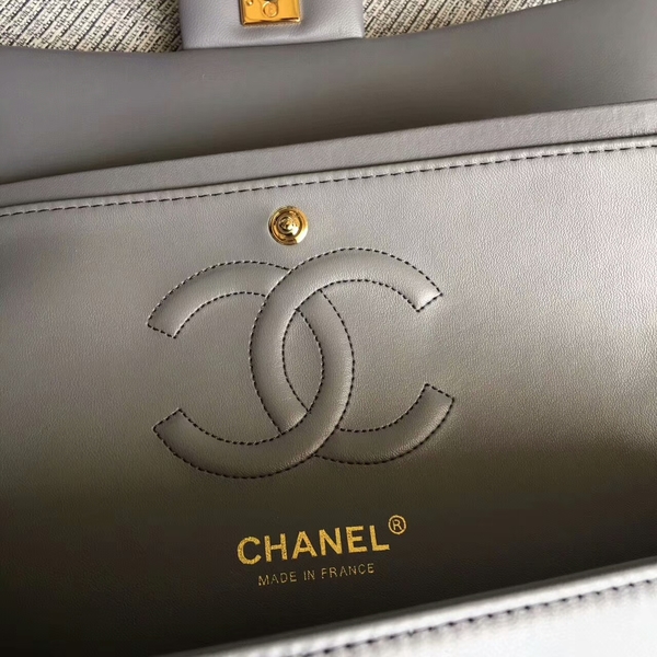 Chanel Flap Shoulder Bags Grey Original Sheepskin CF1112 Glod