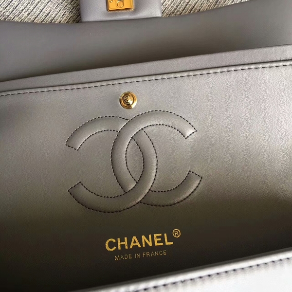 Chanel Flap Shoulder Bags Grey Original Sheepskin CF1112 Glod
