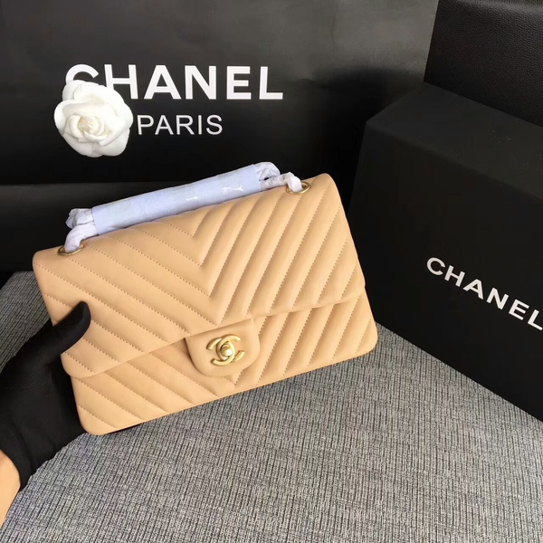 Chanel Flap Shoulder Bags Camel Original Sheepskin CF1112 Glod