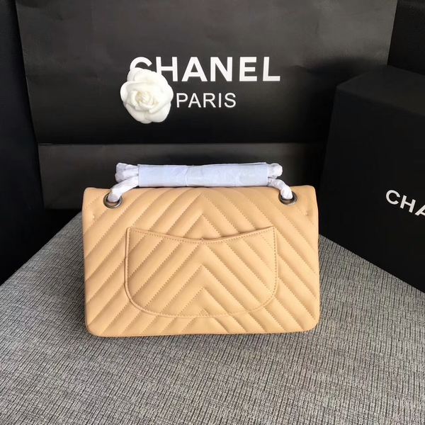 Chanel Flap Shoulder Bags Camel Original Sheepskin CF1112 Silver