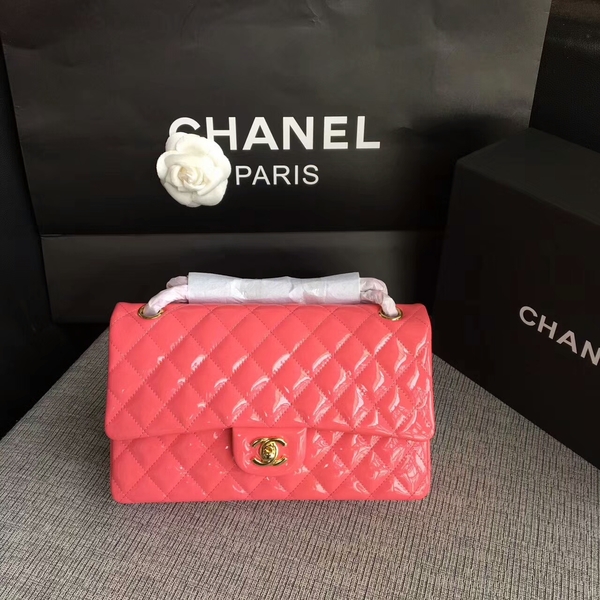Chanel Flap Shoulder Bags Pink Original Patent Leather CF1112 Glod