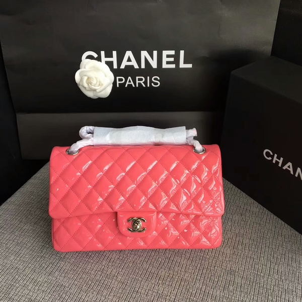 Chanel Flap Shoulder Bags Pink Original Patent Leather CF1112 Silver