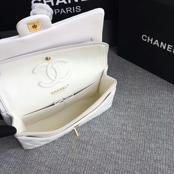 Chanel Flap Shoulder Bags White Original Patent Leather CF1112 Glod