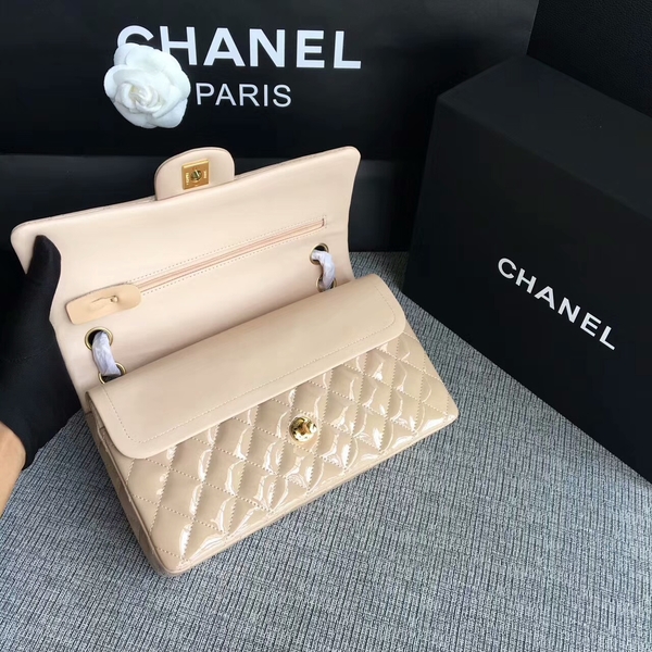 Chanel Flap Shoulder Bags Camel Original Patent Leather CF1112 Glod