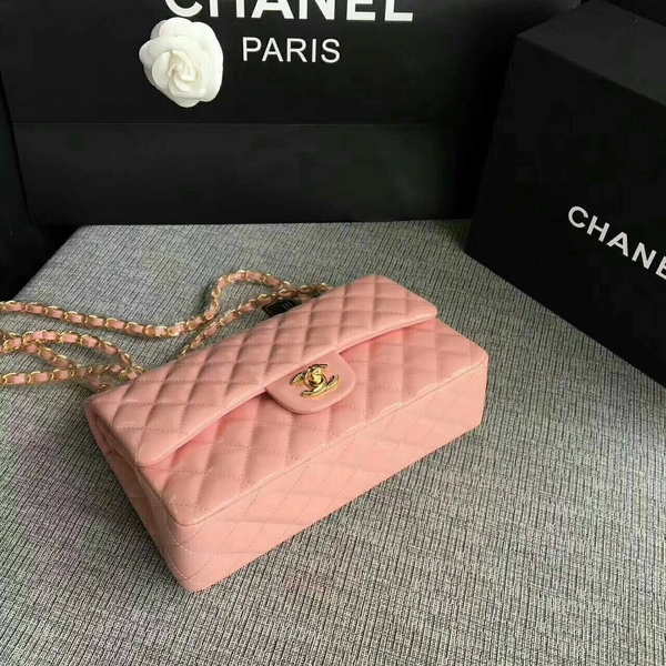 Chanel Flap Shoulder Bags Light Pink Original Patent Leather CF1112 Glod