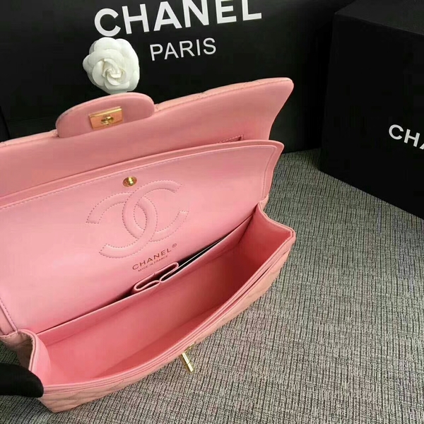 Chanel Flap Shoulder Bags Light Pink Original Patent Leather CF1112 Glod