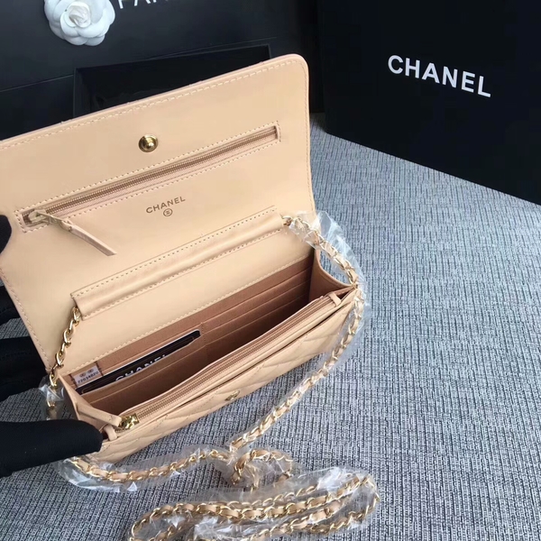Chanel WOC Flap Bag Camel Original Sheepskin Leather 33814 Glod