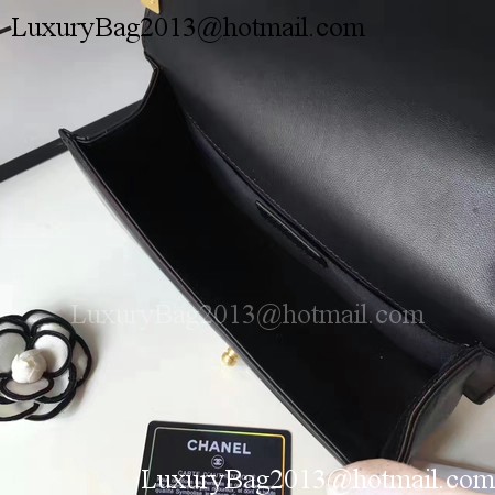 Boy Chanel Top Handle Flap Bag Original Sheepskin Leather A94804 Black