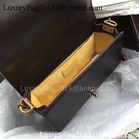 Boy Chanel Top Handle Flap Bag Original Sheepskin Leather CHA6600 Black