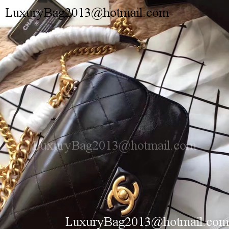 Chanel Classic Flap Bag Sheepskin Leather A33564 Black